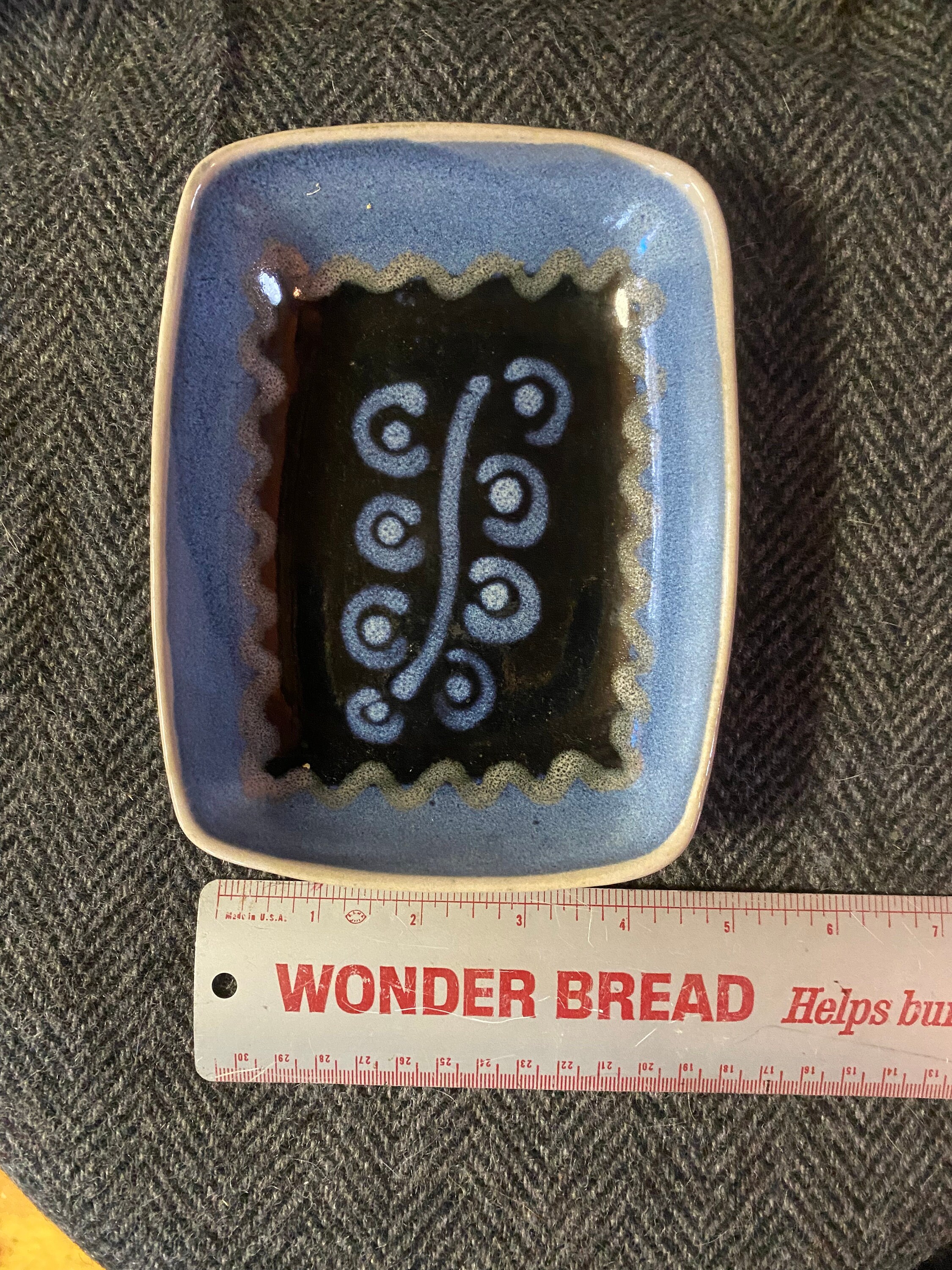 Glidden Parker 1940s Blue Stoneware Rectangular Ceramic Trays Etsy