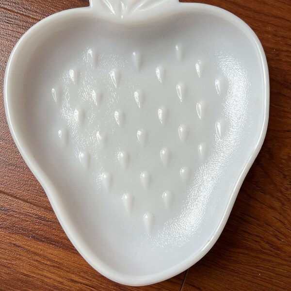 Milk Glass Strawberry Tray