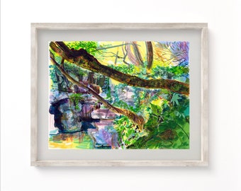 Original Artwork by artist Dawn Hunter: Japanese Botanical Garden, Brooklyn, NYC