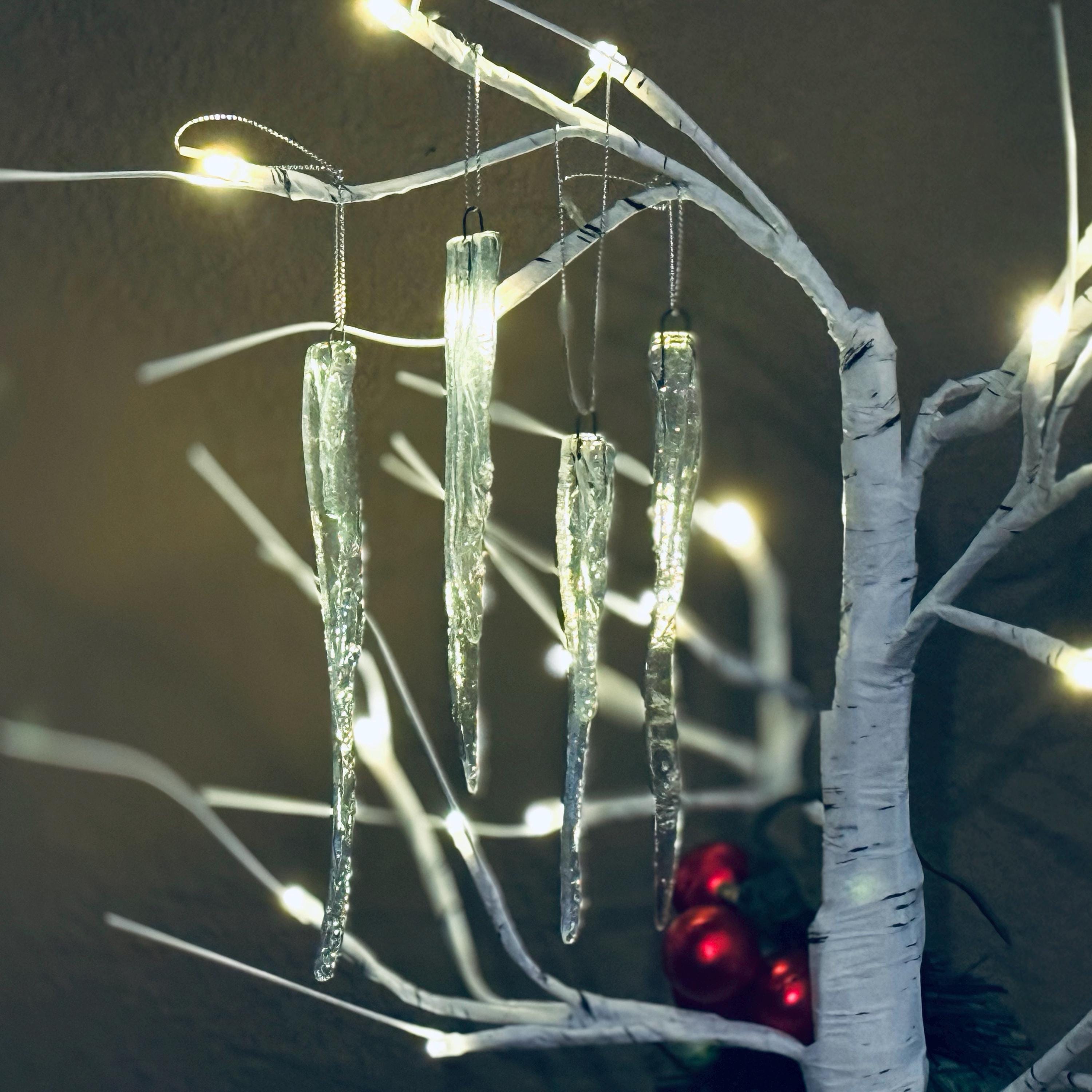Set Di 36 Ghiaccioli Ornamentali In Cristallo Per Albero Di Natale | Decorazioni Invernali Con Cordino Per Albero, Finestre, Festa - 4