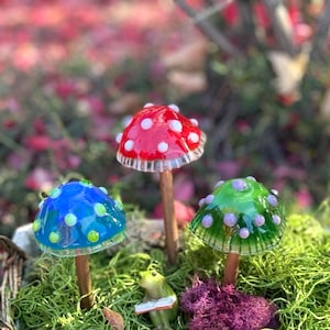 Cogumelos de vidro - Arte de jardim