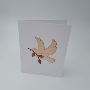 Pack of 10 Real Wood Veneer and Paper Premium Greeting Cards With Laser ...