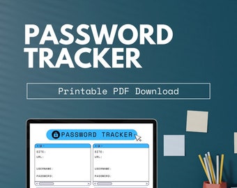 Best Password Tracker, Login, Username, Security Questions Organizer, Websites, Apps, Social Media, Digital Download, Printable PDF