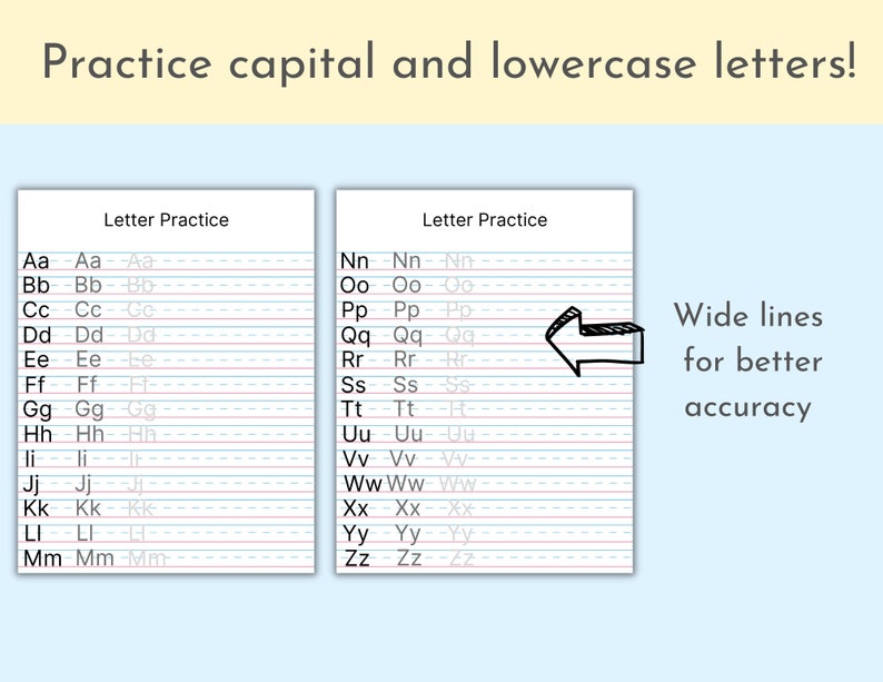 Handwriting Practice Sheet, Alphabet, Sentence, Writing Practice, for ...