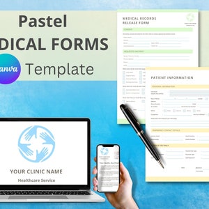 Pastell medizinische Formulare, Neuer Patient, Anpassbare Dokumentvorlage, Zahnarztpraxis, Patientenaufnahme, Anamnese, Digitale Canva-Vorlage