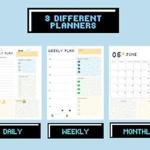 Retro Video Game Planner, for Gamers, Pixelated Style, Undated Daily To ...