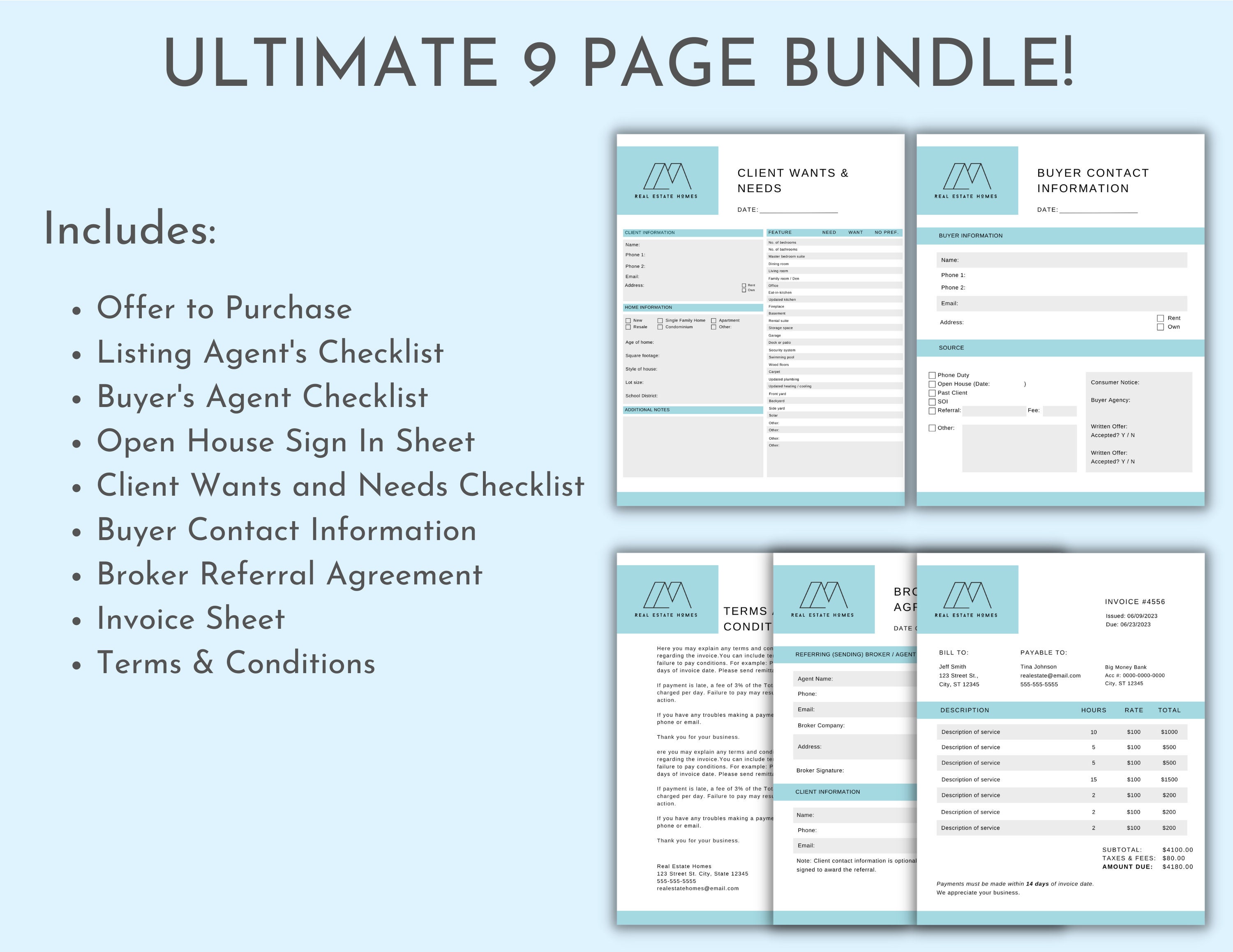 Real Estate Forms, Ultimate Bundle, Customizable, Canva Template ...