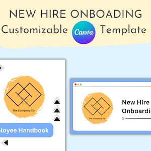 New Hire Onboarding Template, New Employee Presentation, Handbook, Customizable Digital Canva Template, Marketing Company, Online Business