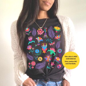 Colorful Mexican Flower TShirt, Otomi Style Floral Shirt, Vintage Floral Tee, Mexico Shirt, Mexican Gift, Latina Gift, Cabrona Pero Cute Tee