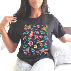 Colorful Mexican Birds TShirt, Otomi Style Bird Shirt, Vintage Floral Tee, Visit Mexico Shirt, Mexican Latina Gift, Cabrona Pero Cute Tee image 5