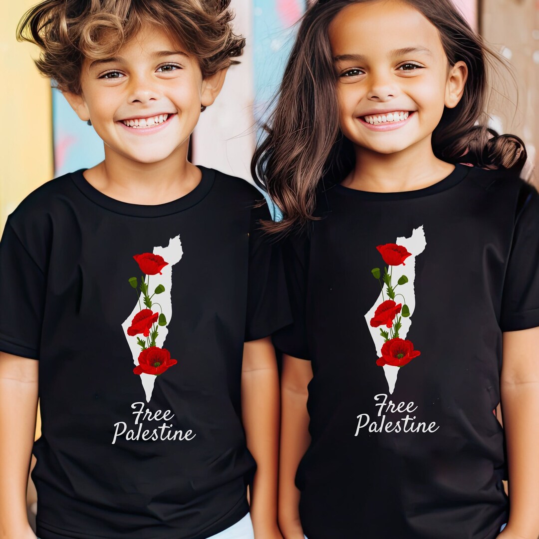 Gaza Poppy Support Palestine Youth Shirt, Support Gaza, Poppy Tee, Gaza Aid ...