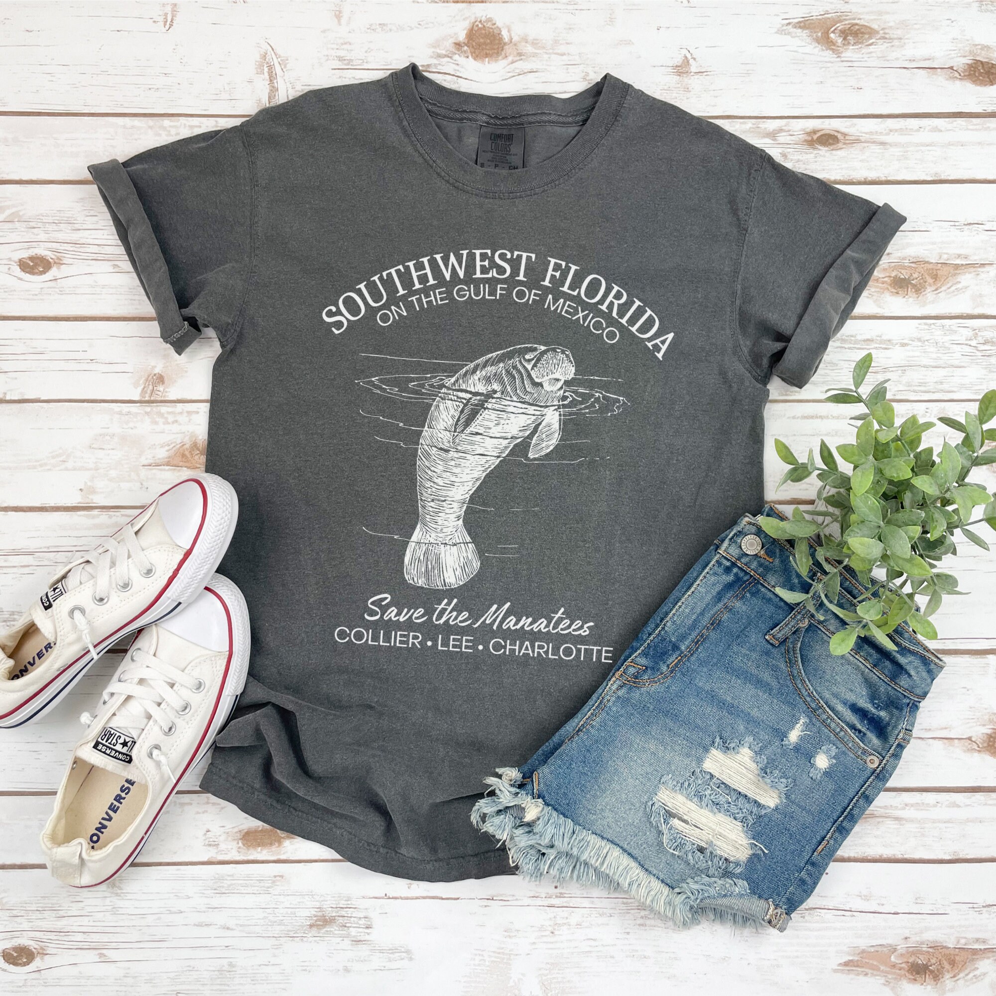 Save the Manatees, Southwest Florida Gulf Coast Tshirt, Chubby Mermaid