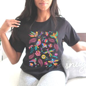 Colorful Mexican Birds TShirt, Otomi Style Bird Shirt, Vintage Floral Tee, Visit Mexico Shirt, Mexican Latina Gift, Cabrona Pero Cute Tee image 8
