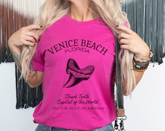 Venice Beach Florida Tshirt, Shark Lover Tee, Shark Tooth Capital, Gulf of Mexico Vacation T-shirt, Visit Southwest Florida, Beachlover Gift