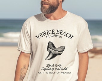 Comfort Colors Venice Beach Florida Tshirt, Shark Lover Tee, Shark Tooth Capital, Gulf of Mexico TShirt, Visit Southwest Florida, Beachlover