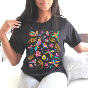 Colorful Mexican Birds TShirt, Otomi Style Bird Shirt, Vintage Floral Tee, Visit Mexico Shirt, Mexican Latina Gift, Cabrona Pero Cute Tee image 8