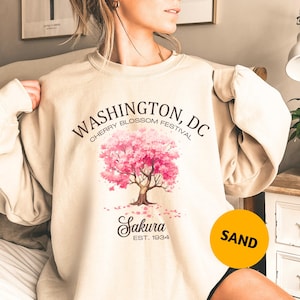 Washington DC Cherry Blossom Festival Sweatshirt, Pretty Pink Sakura Flowers Shirt, Visit DC, Japan Japanese Culture, Nature Inspired Shirt