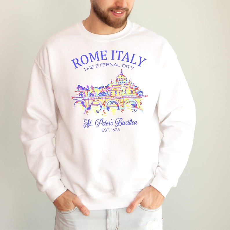 Sweatshirt Rome Italy – Cadeau – Homme/Femme – Pull Col Rond – Taille Unique – Neuf