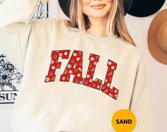 Cute Fall Acorns & Pine Cones Sweatshirt, Cozy Autumn Sweatshirt, Pumpkin Season Shirt, October Birthday Gift, Womens Fall Sweater