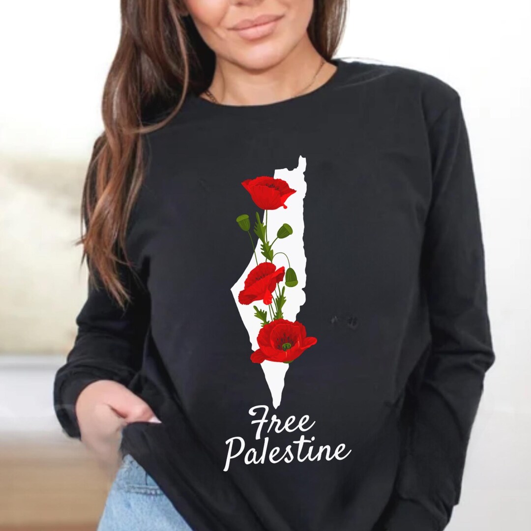 Gaza Poppy Support Palestine Shirt, Poppy Tee, Gaza Aid, Support Palestinians ...