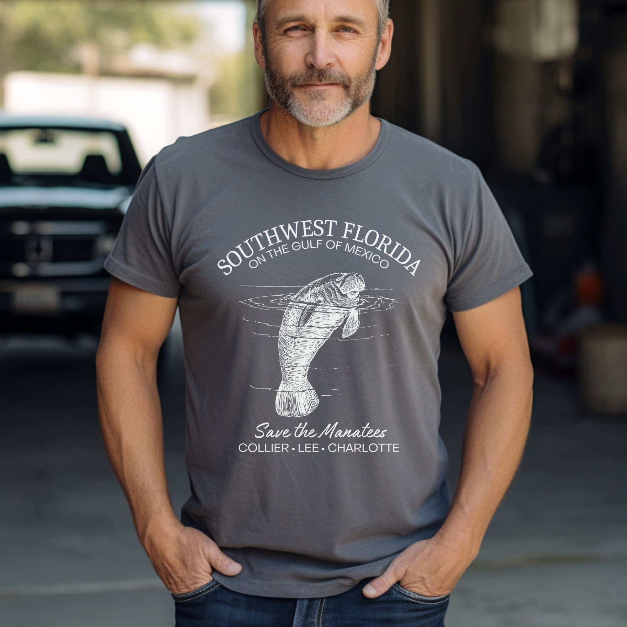 Save the Manatees Southwest Florida Gulf Coast Tshirt, Chubby Mermaid T