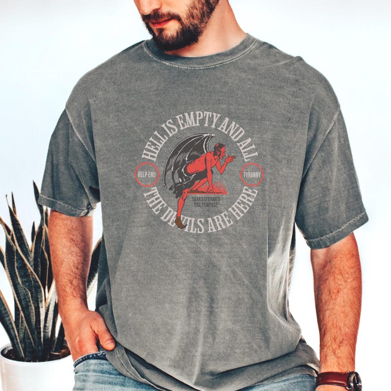 Comfort Colors Save Democracy Political T-Shirt, Protest Rally Tee, Anti-Trump Shirt, Anti-Fascism Tee, Shakespeare Quote, Jamie Raskin image 6