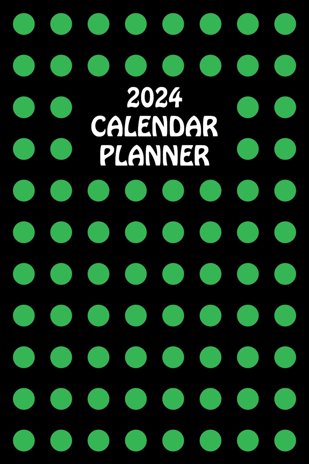 2024 Vintageretro Green Polka Dot Calendar / Planner 6x9 Paperback Etsy