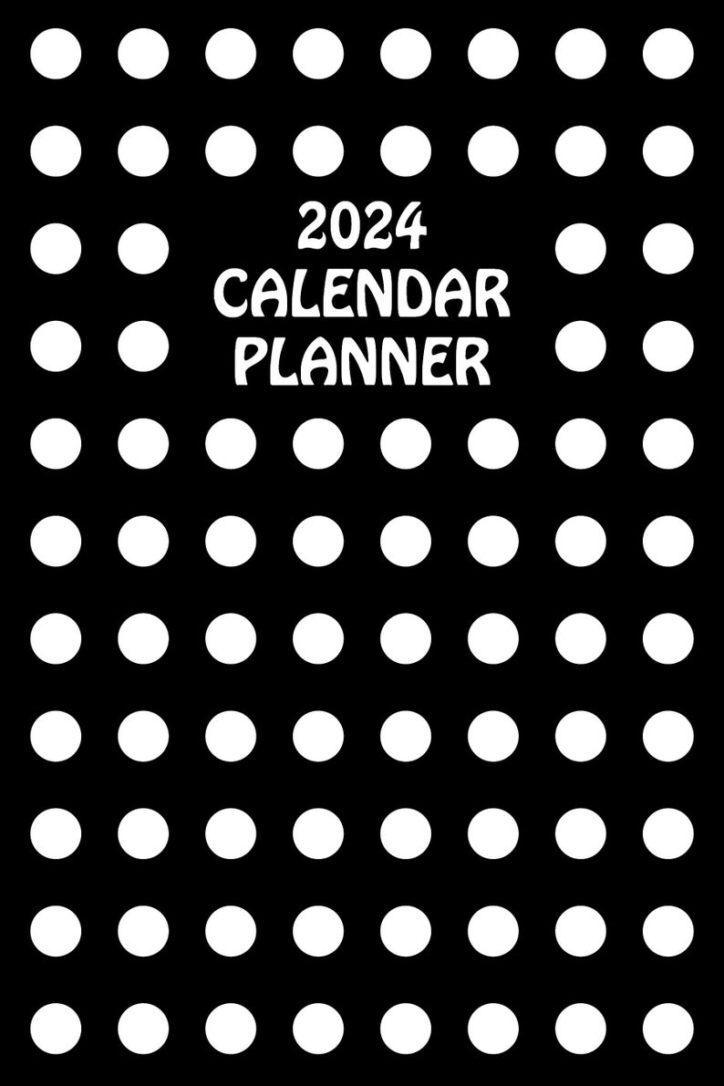 2024 Vintageretro White Polka Dot Calendar / Planner 6x9 Paperback Etsy