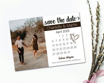 Modern Save the Date | Calendar Save the Date | Wedding | Save the Date with Photo | Digital Download | Custom Invite | Simplistic Invite