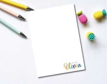 Colorful Name Notecard | Personalized Stationery | Personalized Notecard | Flat Notecard | Flat Thank You Note | Custom Download