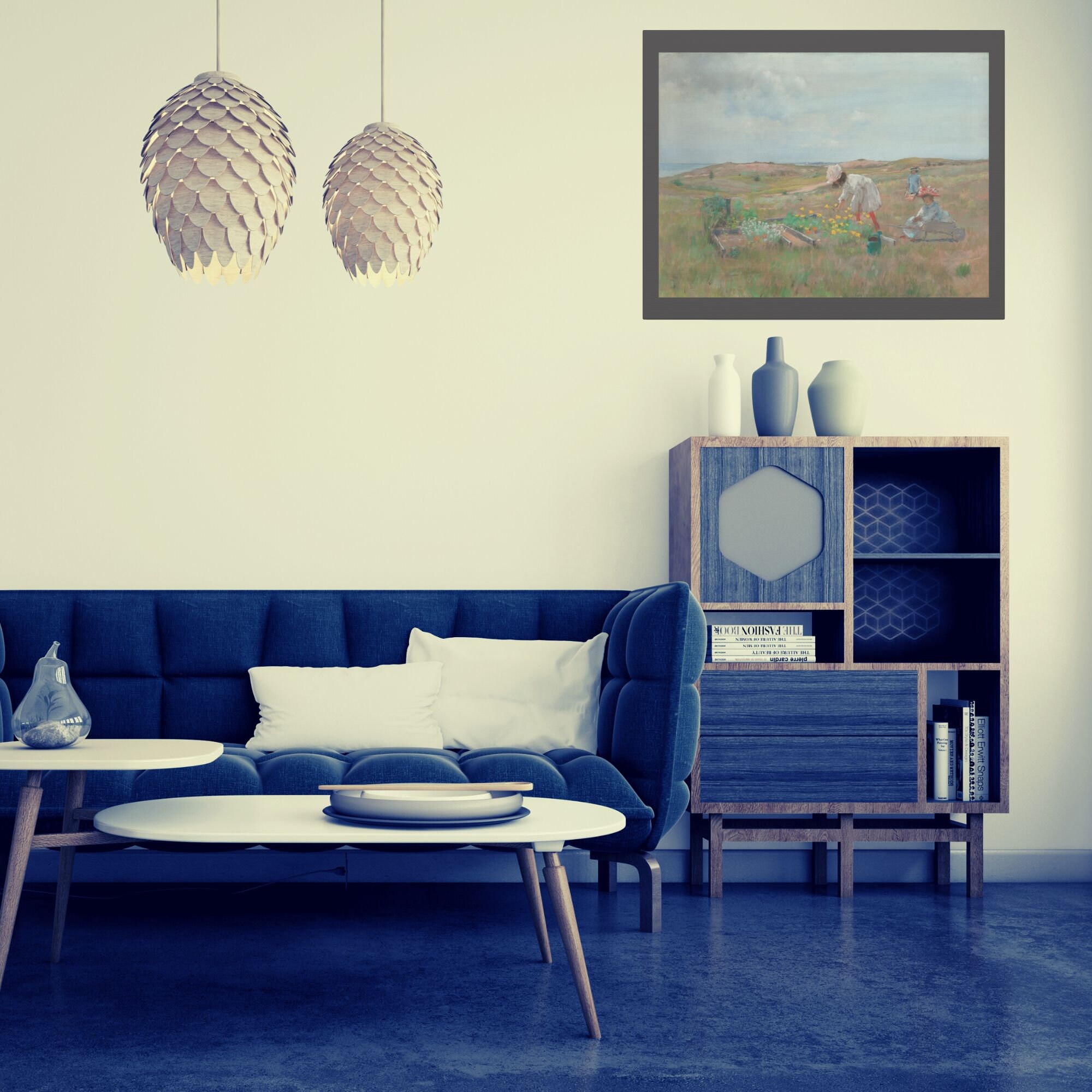 Canvas Original Vintage 1800s Art Bordered Reprint, Young Ladies