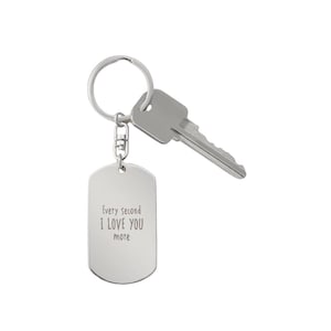 Personalized Handwritten Message Engraved Dog Tag Keychain