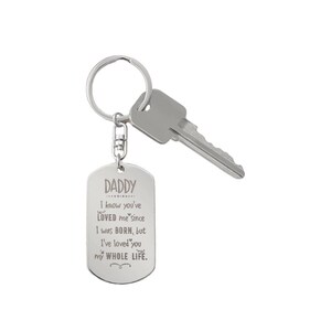 Engraved Dog Tag Keychain - Daddy