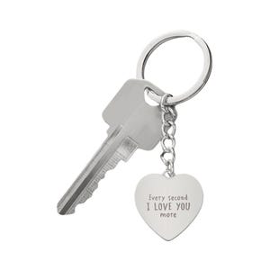 Personalized Handwritten Message Engraved Heart Keychain