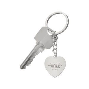 Engraved Heart Keychain - Time Spent