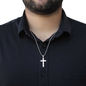 Stainless Cross Necklace with Ball Chain