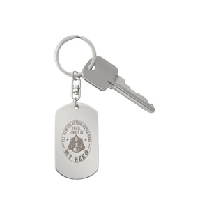 Engraved Dog Tag Keychain - Police Officer Dad