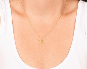 Gemini Zodiac Sign Necklace, Astrology Symbol Jewelry