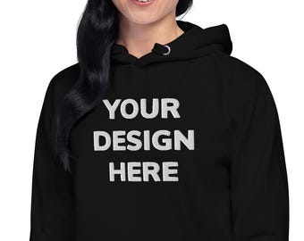Personalized Embroidered Cotton Unisex Hoodie, Custom Design