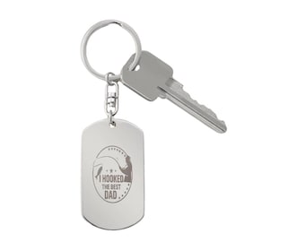 Personalisierte Hundemarke Schlüsselanhänger - Personalisierte Edelstahl Papa Geschenk