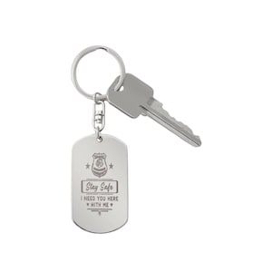Engraved Dog Tag Keychain - Stay Safe Police Officer