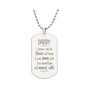 Engraved Dog Tag Necklace - Daddy