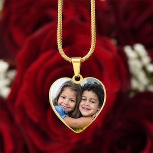 Foto Herz Halskette, Benutzerdefinierte Bild Herz Halskette, Foto Anhänger, Frauen Gravur Halskette, Benutzerdefinierte Herz Anhänger, personalisiertes Geschenk für sie