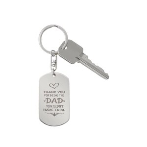 Engraved Dog Tag Keychain - Thank You For Being The dad