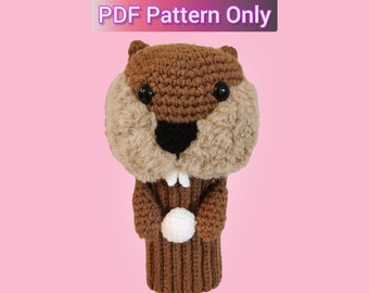 Crochet Pattern for Golf Driver Headcover (PDF Digital Download ONLY) | Gopher Caddyshack (Includes Full Tutorial Video)