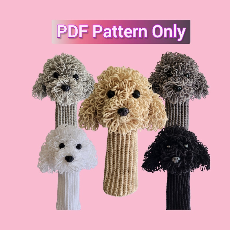 Crochet Pattern for Golf Driver Headcover Fluffy Dog/poodle/cavapoo