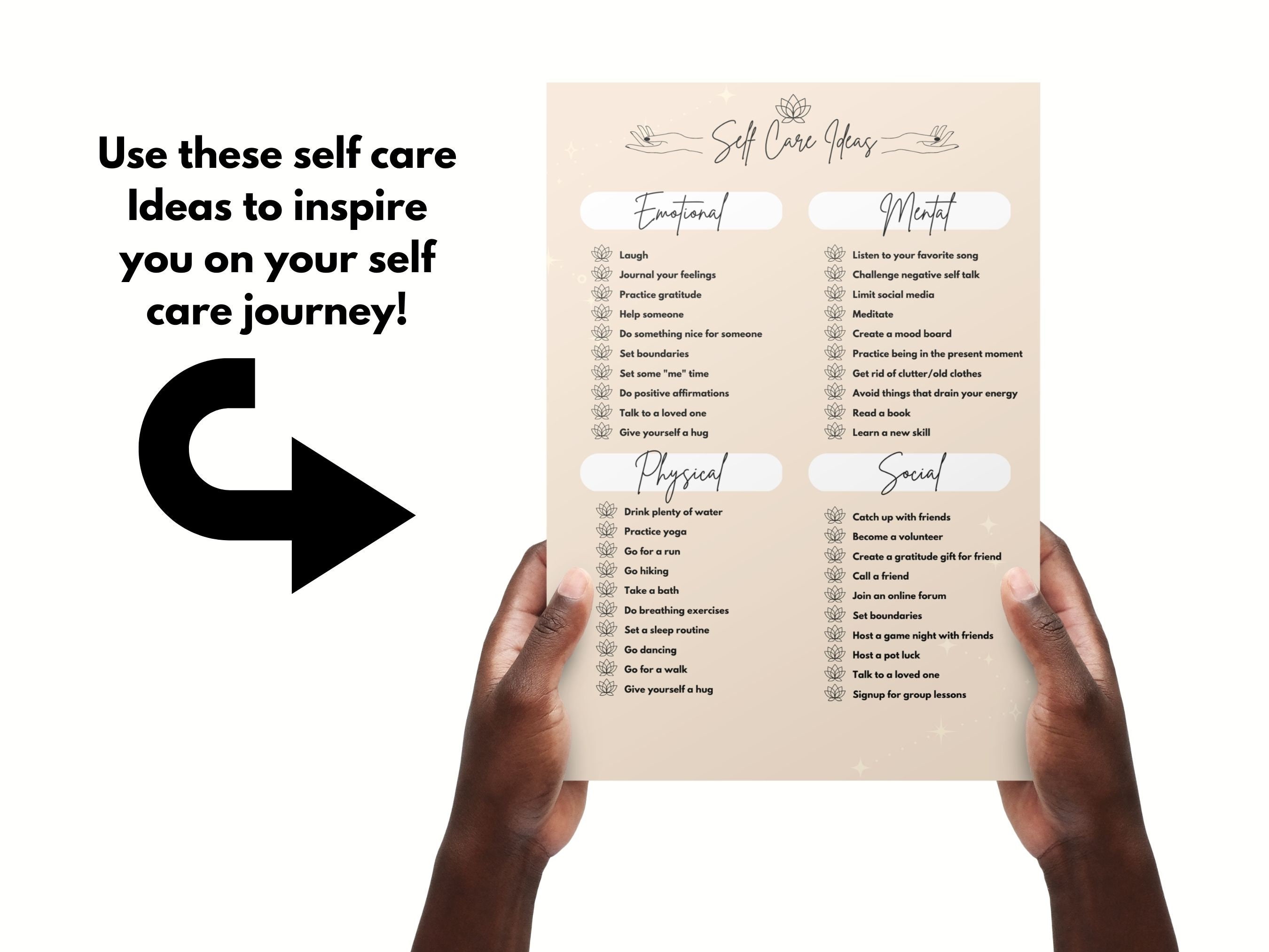Self Care Planner | Checklist | Self Care Checklist Journal | Self ...