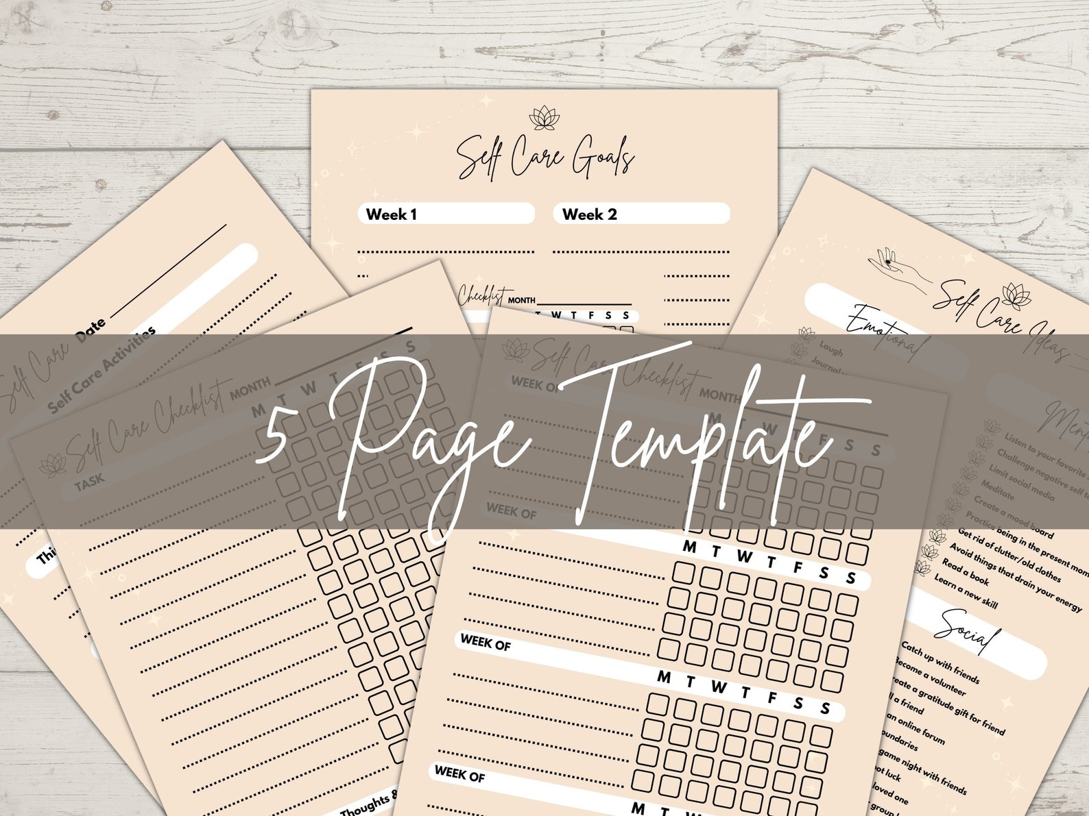 Self Care Planner | Checklist | Self Care Checklist Journal | Self ...