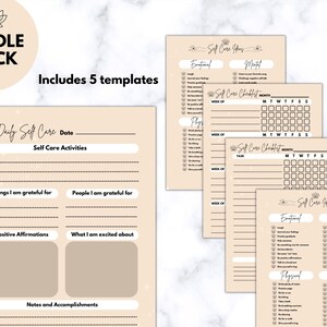 Self Care Planner | Checklist | Self Care Checklist Journal | Self Check Planner | Journal Tracker | Wellness Planner Printable | Self Care