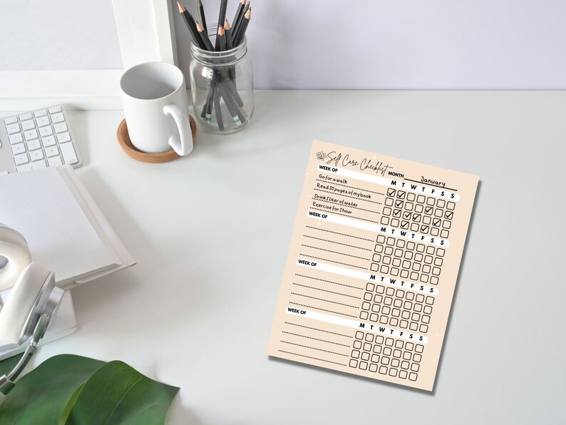 Self Care Planner | Checklist | Self Care Checklist Journal | Self ...